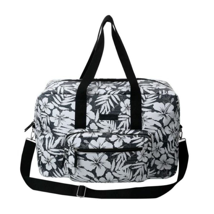 SoGood-Candy Hold-All Bag - Black & White Hibiscus