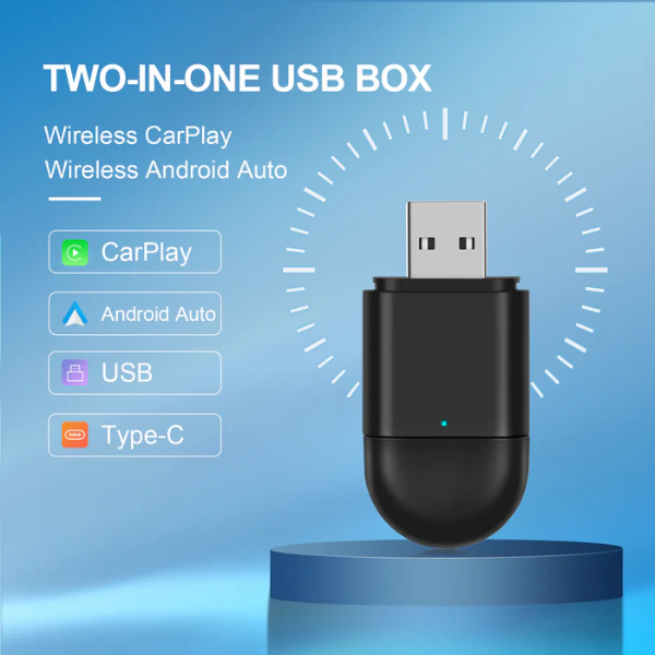 2-in-1 Mini Wireless USB Car Play and Android Auto