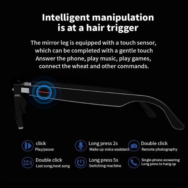 AI Integrated Smart Glasses with Bluetooth – Unisex